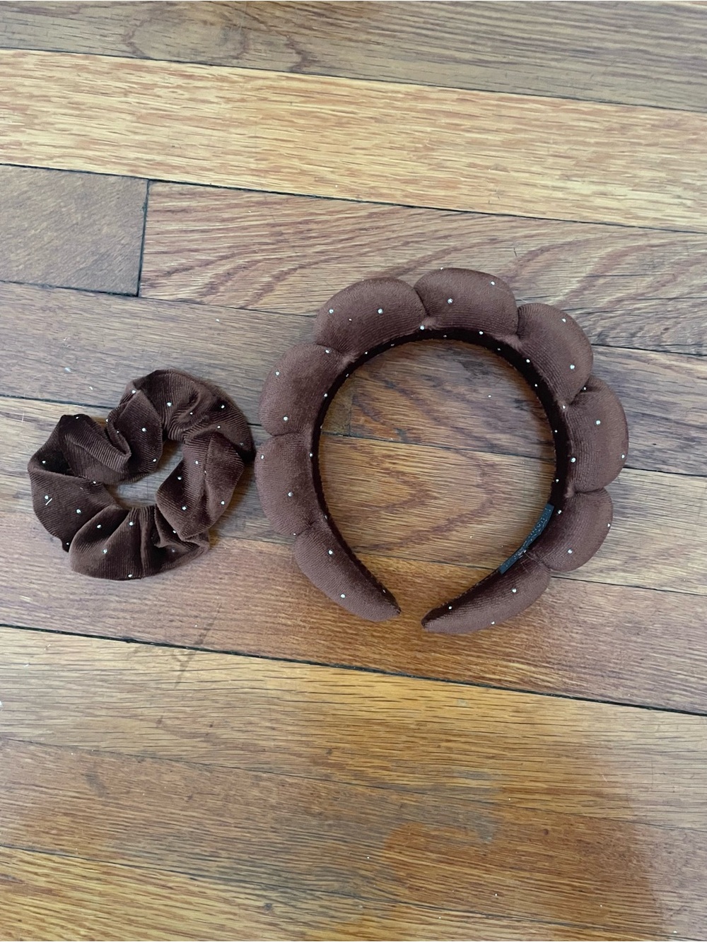 Brown Padded Headband and Scrunchie Set